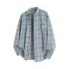 Men's Retro Plaid Single-Breasted Loose Casual Lapel Long Sleeved Jacket