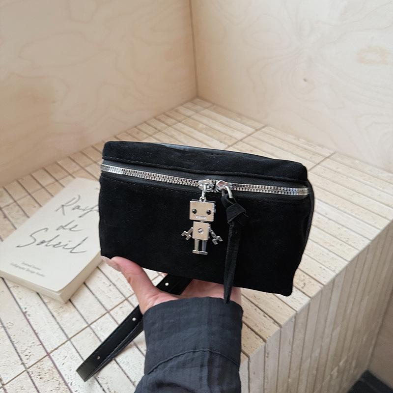 

Simple retro matte small square bag autumn and winter new exquisite versatile shoulder bag messenger bag чёрный