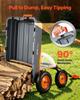 Garden Dump Cart, 680kg Poly Dump Cart, Garden Carts Dumps Wagon with 90° Quick-Dumps Mechanism, Adjustable Handle, 270° Flexible Rotating Bearings,