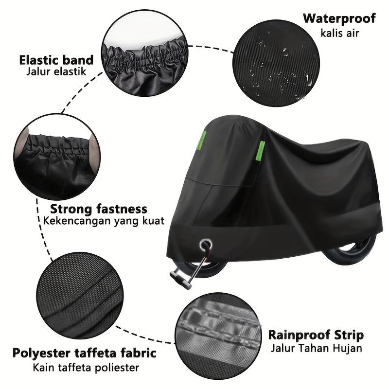 1Pc Oxford Cloth Motorcycle Scooter Cover Waterproof Sun Rain Protection Lock Hole Reflective Night Outdoor All Weather Use