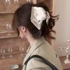 Triangular Clip Satin Shell Bow Hair Clip, Women's New Back Head High-end Shark Clip Hair Accessory