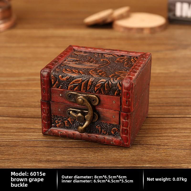 Vintage Schmuckkästchen aus Holz im chinesischen Stil, Aufbewahrungsbox für Ringe, Broschen, Armbänder, Ohrringe, Ohrstecker, Requisiten für Fotoshootings