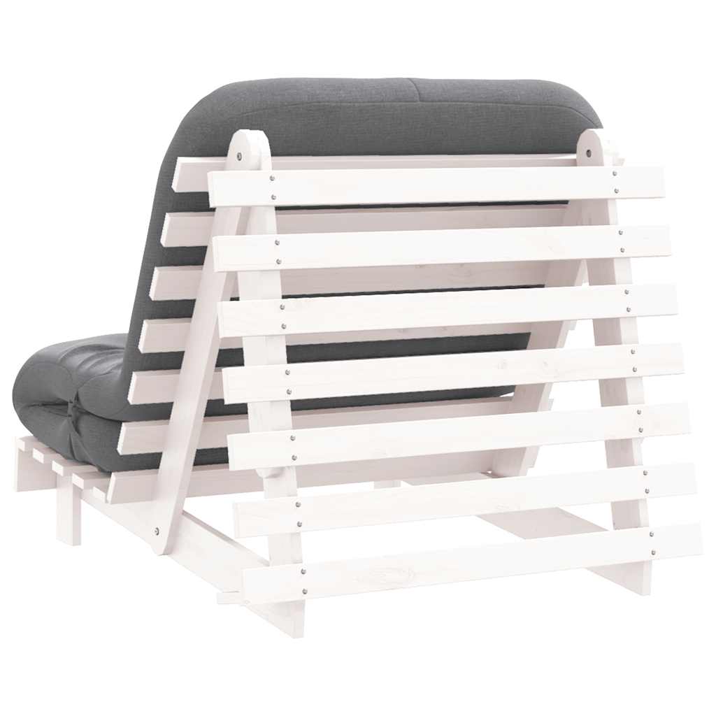 Vidaxl Sofa Rozkładana Typu Futon, Z Materacem, Biała, 90X206X11 Cm