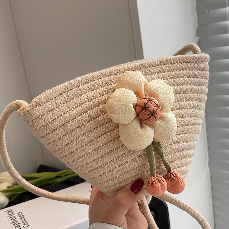 

Повседневная плетеная сумка 2024 летняя соломенная пляжная сумка милая девушка мода универсальная сумка-мессенджер