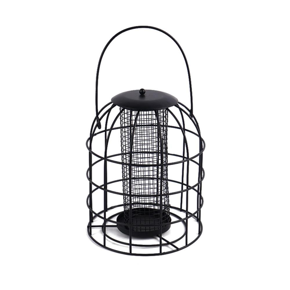 Durable Iron Cage Bird Feeder Iron Hanging Bird Feeder Metal Bird Feeder  Terrace Hanging чёрный