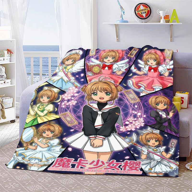 Cardcaptor Sakura Soft Warm Flannel Blanket Throw Cozy Lightweight Blanket for Sofa Bed Home Decor -QJY