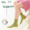 Mianwuqi Children's Odor-Resistant Socks, Boys And Girls Mid-Calf Socks, Black And White All-Season Breathable Youth Socks