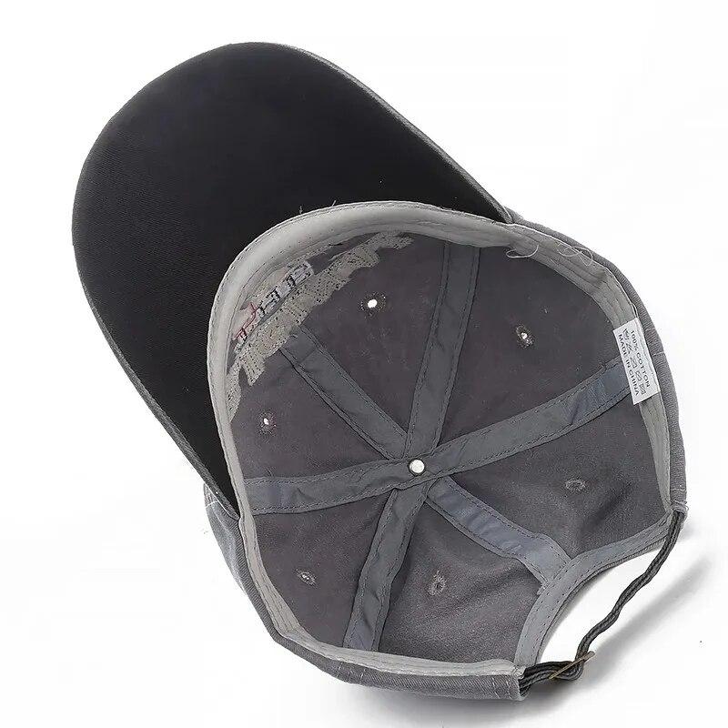 Unisex Vintage Baseballkappe Gewaschene Baumwollkappen Für Männer Frauen Lässig SCHWARZE Buchstabenstickerei Kappe Outdoor Sportkappe