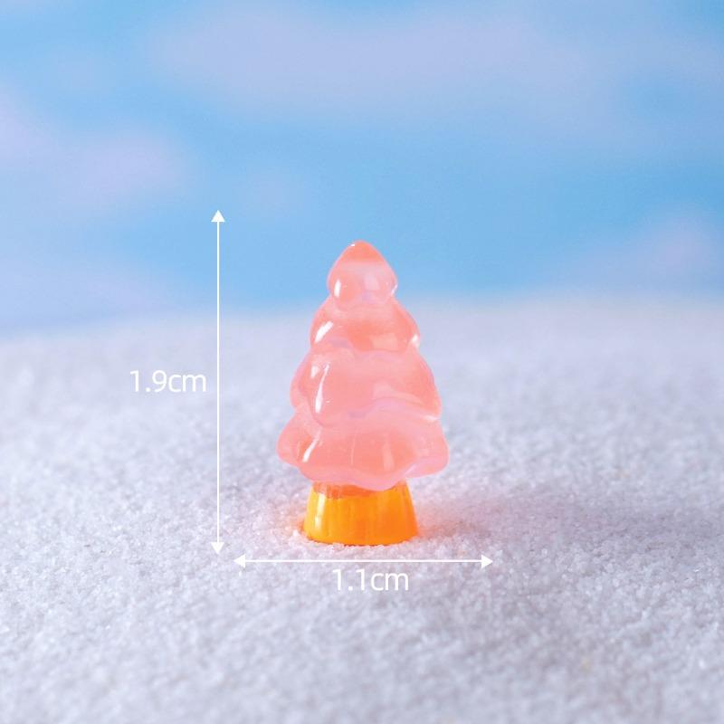 Micro-landscape Miniature Christmas Tree Decorations Snow Scene Accessories Resin Handicrafts Luminous Small Ornaments
