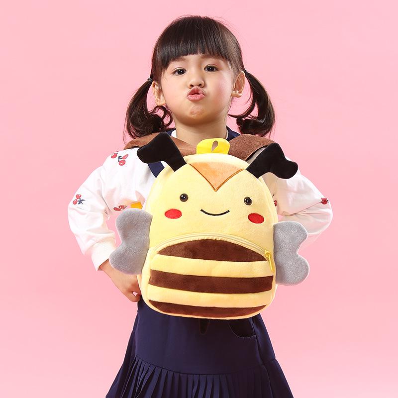

Cute zoo children s schoolbag backpack plush backpack animal bee early education