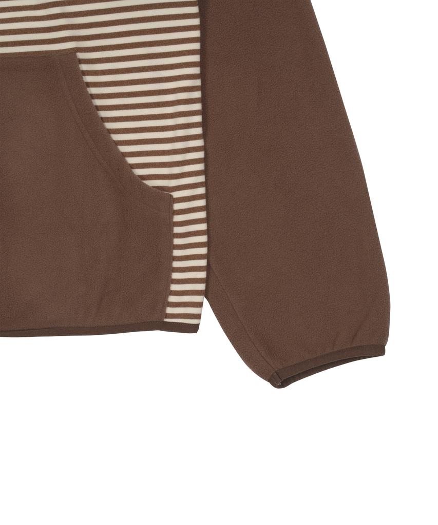 The Coldest Moment Tcm Stripe Raglan Fleece Jacket (Brown)