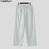 INCERUN Men Striped Print Pants Casual Elastic Waist Long Trousers