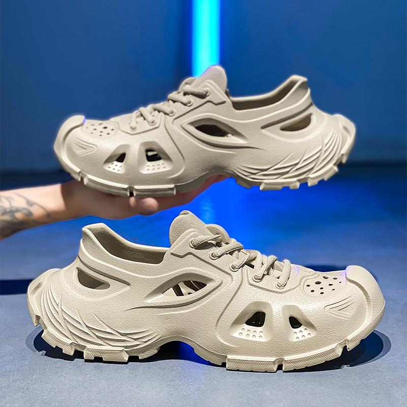 Nuove Scarpe Sandalo alla Moda da Uomo per Esterno Spesse Antiscivolo Resistenti all'Usura Eleganti Zoccoli Stampati in Eva per Coppie