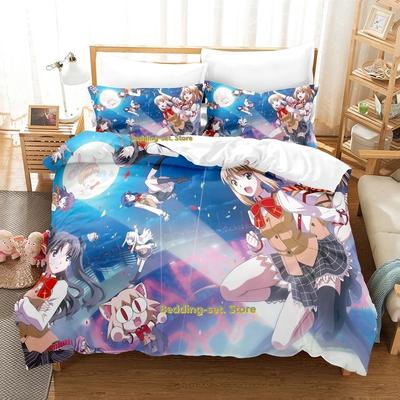 Comfortable Anime Print Bedding Set With Duvet Cover And Pillowcases Single Twin Full Queen King Sizes For Adults And Kids
