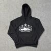 Corteiz Classic Series Ship Print Logo Thin Plush Loop Hooded Sweater, Trendy Men's and Women's Casual Sweatpants