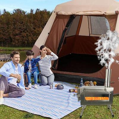 Outdoor Stove Pipe Adjustable Chimney Pipe Stainless Steel Straight Chimney Pipe Tent Stoves Integrated Damper Camping Picnic