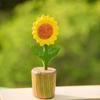Wooden Sunflower Decor Figurine With Handcrafted Flower Carving For Gift Giving And Home Decor
