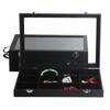Pu Black Leather Jewelry Box Jewelry Display Box with Lid Transparent Dust Ring Earrings Necklace Bracelet Storage Box