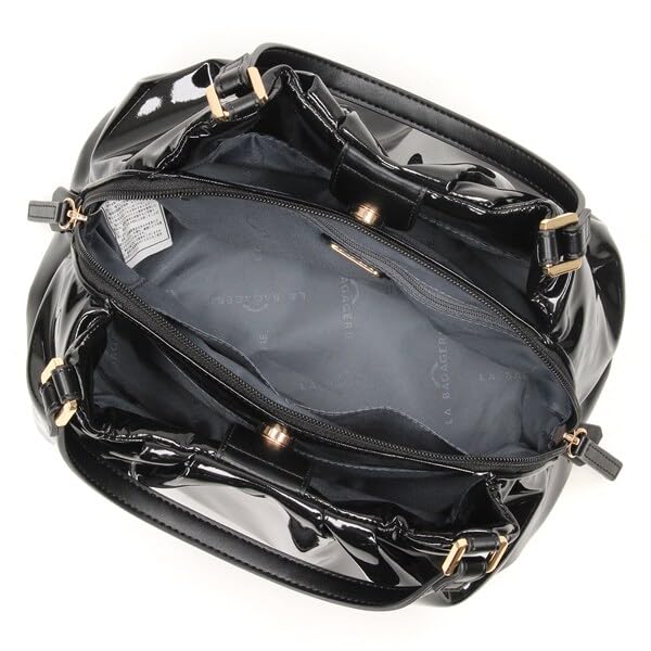 Labagagerie Weicher Emaille-Größe Elfenbein 2-Wege-Handtasche, S, B009401, (33)