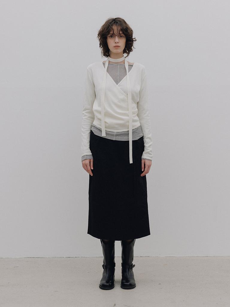 HUNCH Tie Wrap Knit Pullover (2Colors)