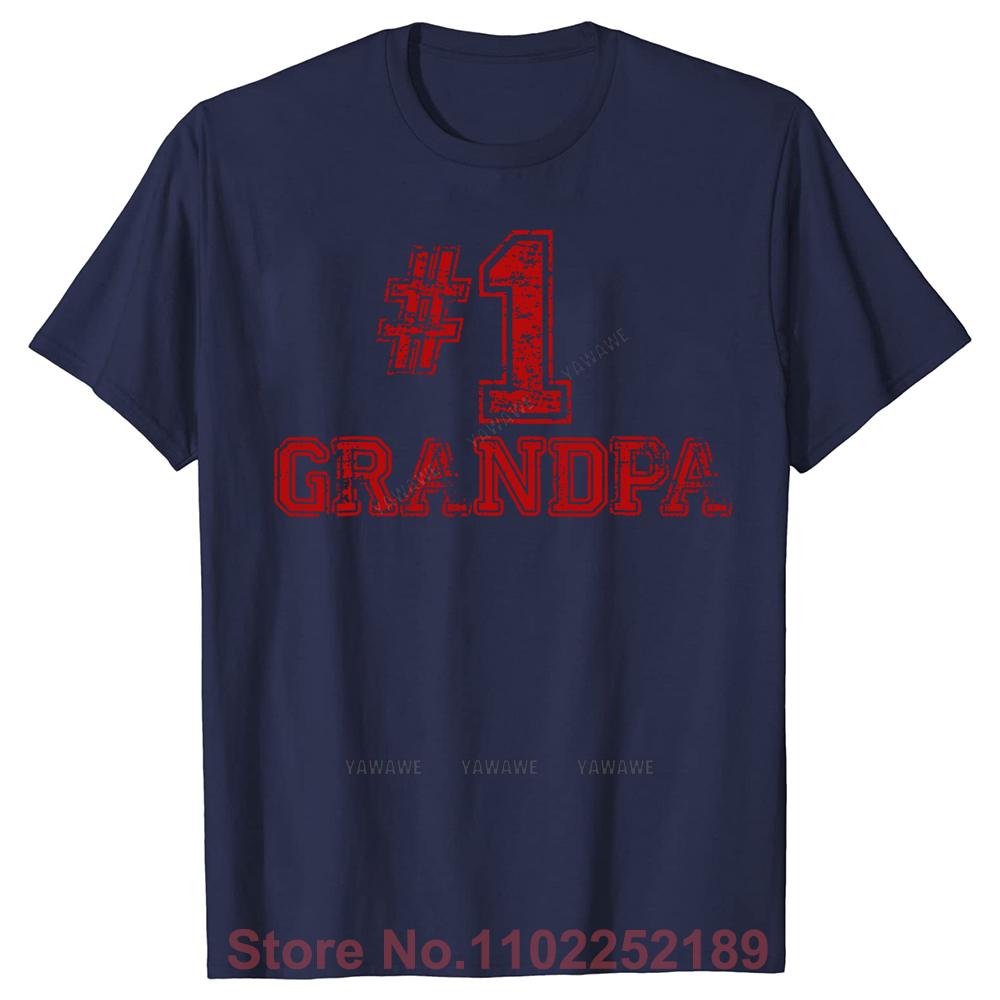 Funny 1 Grandpa Fathers Day T Shirts Graphic Cotton Streetwear Short Sleeve Birthday Gifts Summer Style Tshirt Unisexs Clothing