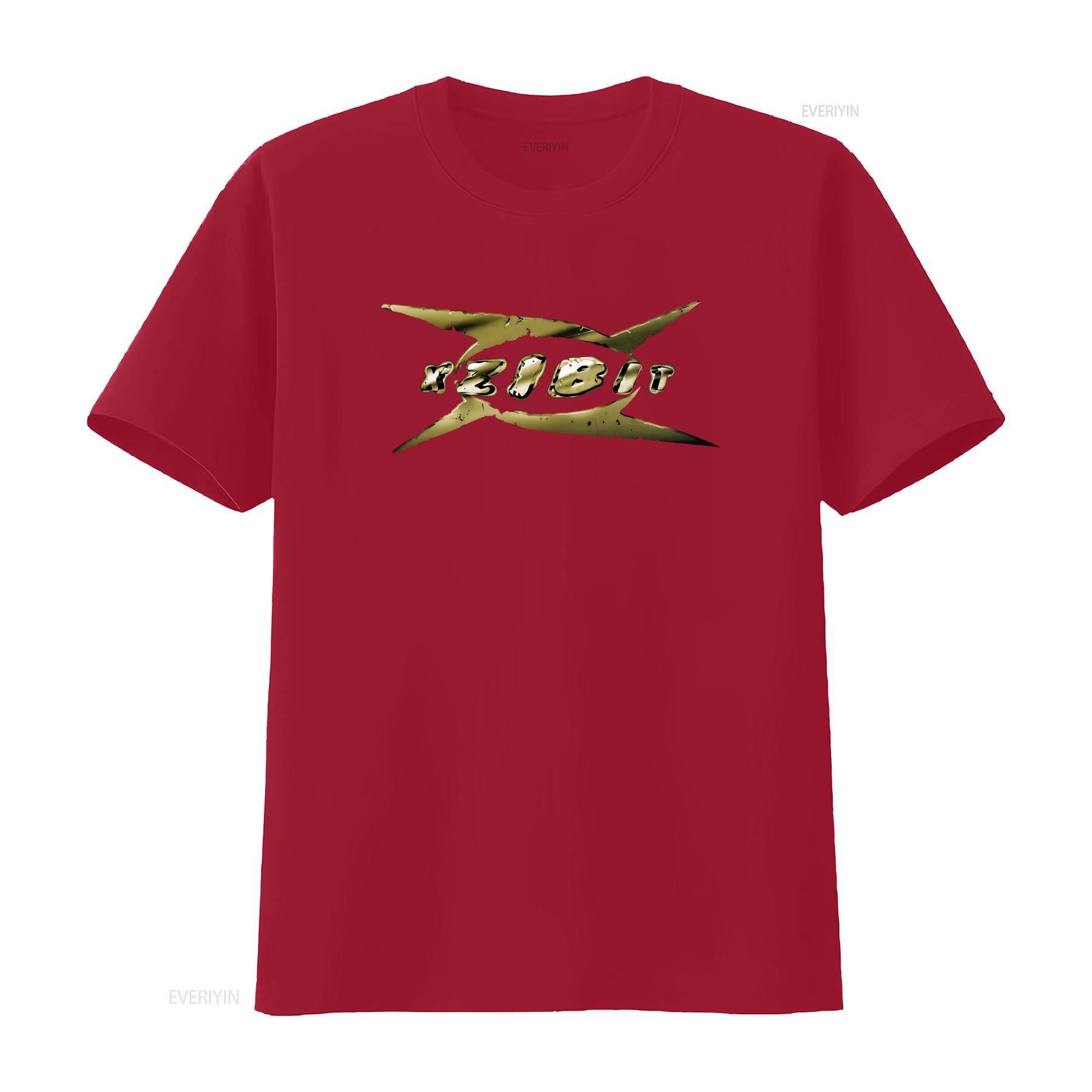 Xzibit Rap Hip Hop Fashionable T Shirt with Stylish Gold Print Design vintage Washed Casual fashion designer clothes Versatile S
