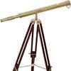 139.7 cm Nautical Hand Made Brass Telescope WIth Wooden Adjustablle Tripod Stand In Shinny Brass FInish Decorative Item