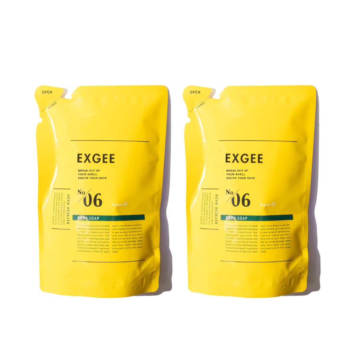 

EXGEE Body Soap Refill Set Organic Scent for Men and ESPOIR TRIBE (2-Pack) 320ml, Moisturizing, (Recommended Women), Moisturizing, Firming,