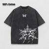 Manga Demon Slayer T-Shirt Akaza Koyuki Grafik, verwaschenes Oversized-T-Shirt, Kurzarm, weiche Baumwolle, Herrenbekleidung 