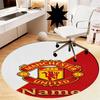 Custom Name Manchester United Printed Round Rug Carpet Chair Rug Area Rug Entryway Doormats,for Office Chair Living Room Bedroom Kitchen Room.
