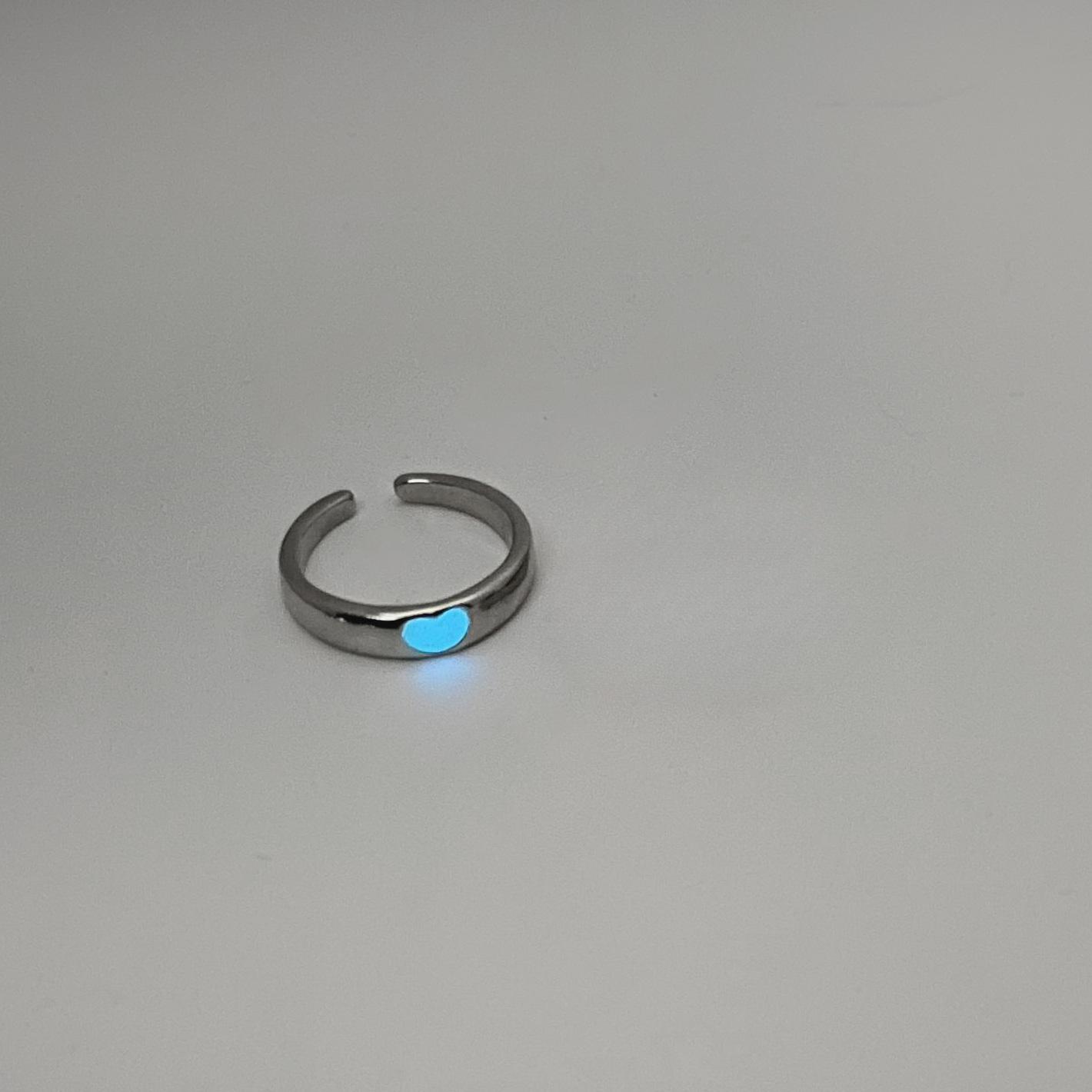 

Синее розовое светящееся кольцо для пары, креативное кольцо на указательный палец в форме сердца, светящееся в темноте, ювелирные изделия, подарок на День святого Валентина resizable