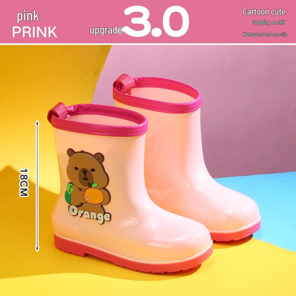 Wasserdichte gefütterte Gummistiefel für Kinder: Rutschfeste, kältebeständige Gummistiefel mit Kordelzug für Kleinkinder und ältere Kinder