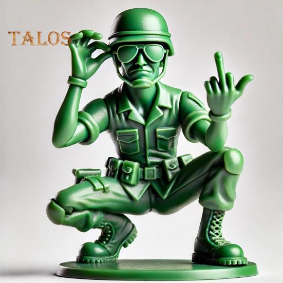 Grønn Soldatfigur Militærmenn Ornament Skrivebordsdekorasjon Miniatyrsoldatstatue for Latespill Militært Temaselskap