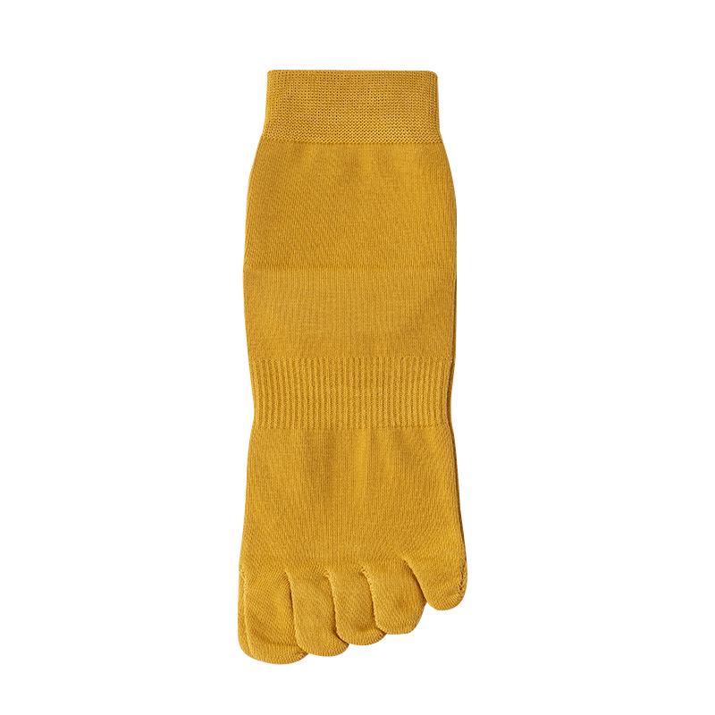 Calzini da Donna Antibatterici in Cotone Pettinato con Dita Separate - Colore Unito, a Metà Polpaccio, Primavera/Autunno