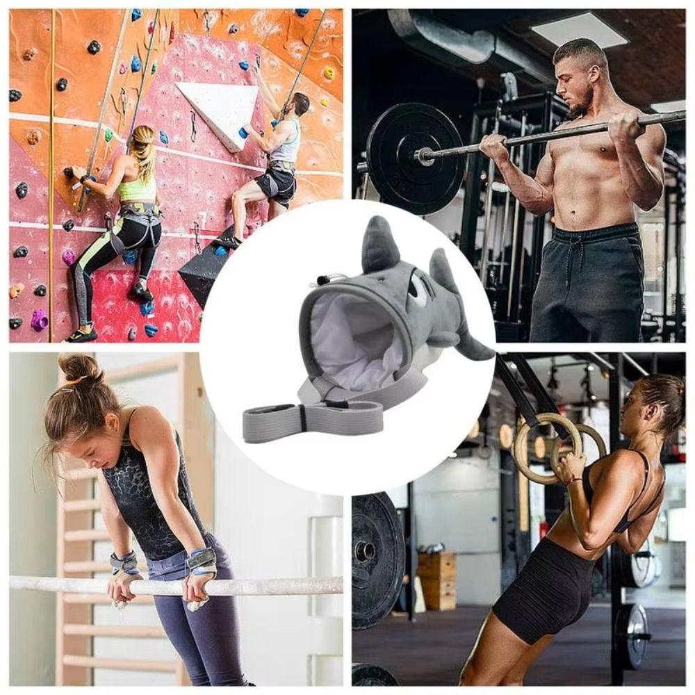 Rock Climbers Shark Chalk Bag Flannel Magnesium Powder Bag Rock Climbing Bag  Gyming Sports Gift