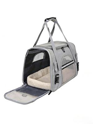 1 ud. Bolsa Transportín para Mascotas Aprobada por Aerolíneas para Gatos y Perros de hasta 20 Lbs, Transportín Suave para Gatos Transportín para Perros Transportín de Viaje para Gatitos con M