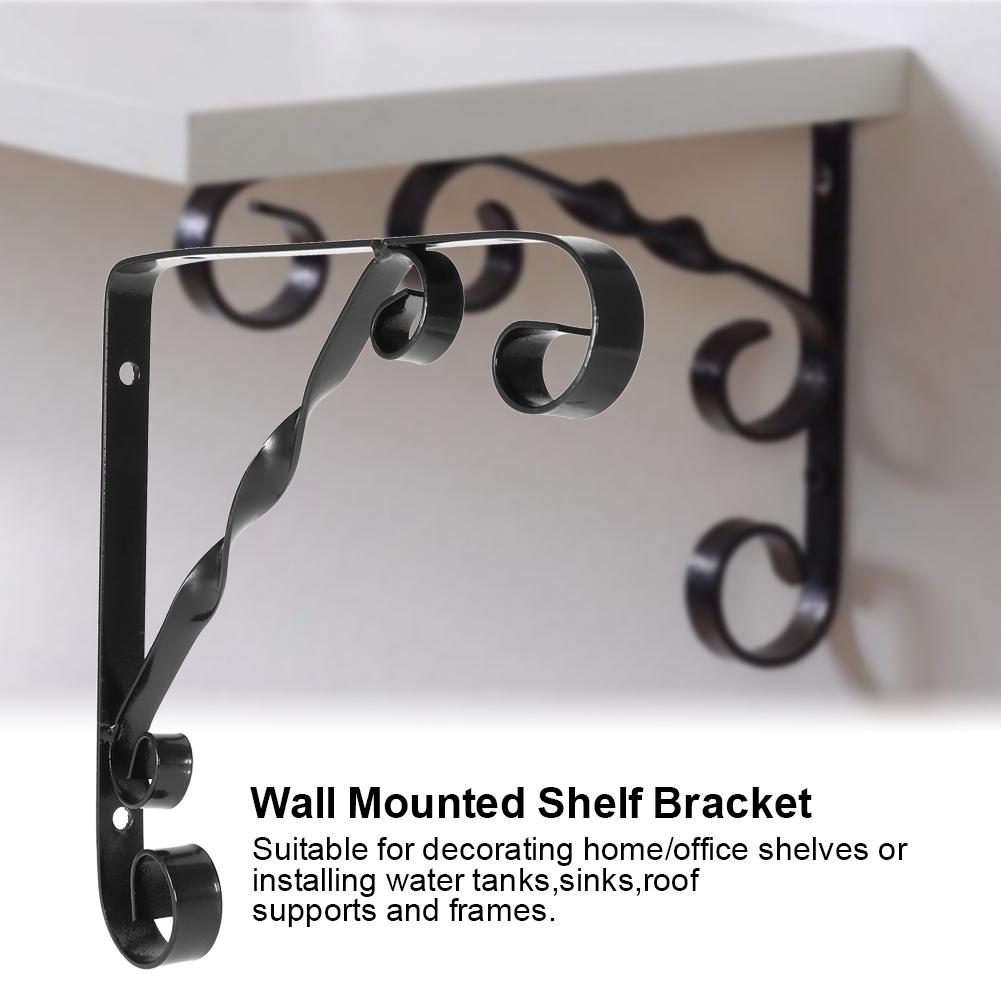 2Pcs Metal L Shape Wall Mounted Shelf Triangle Bracket Supporter