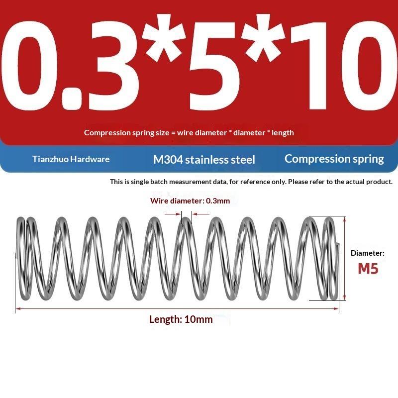 Spring Steel Pressure Return Spring Assortment 0.3/0.4mm Wire Dia 5-20mm Length for Hobbyist Craft Making Projects