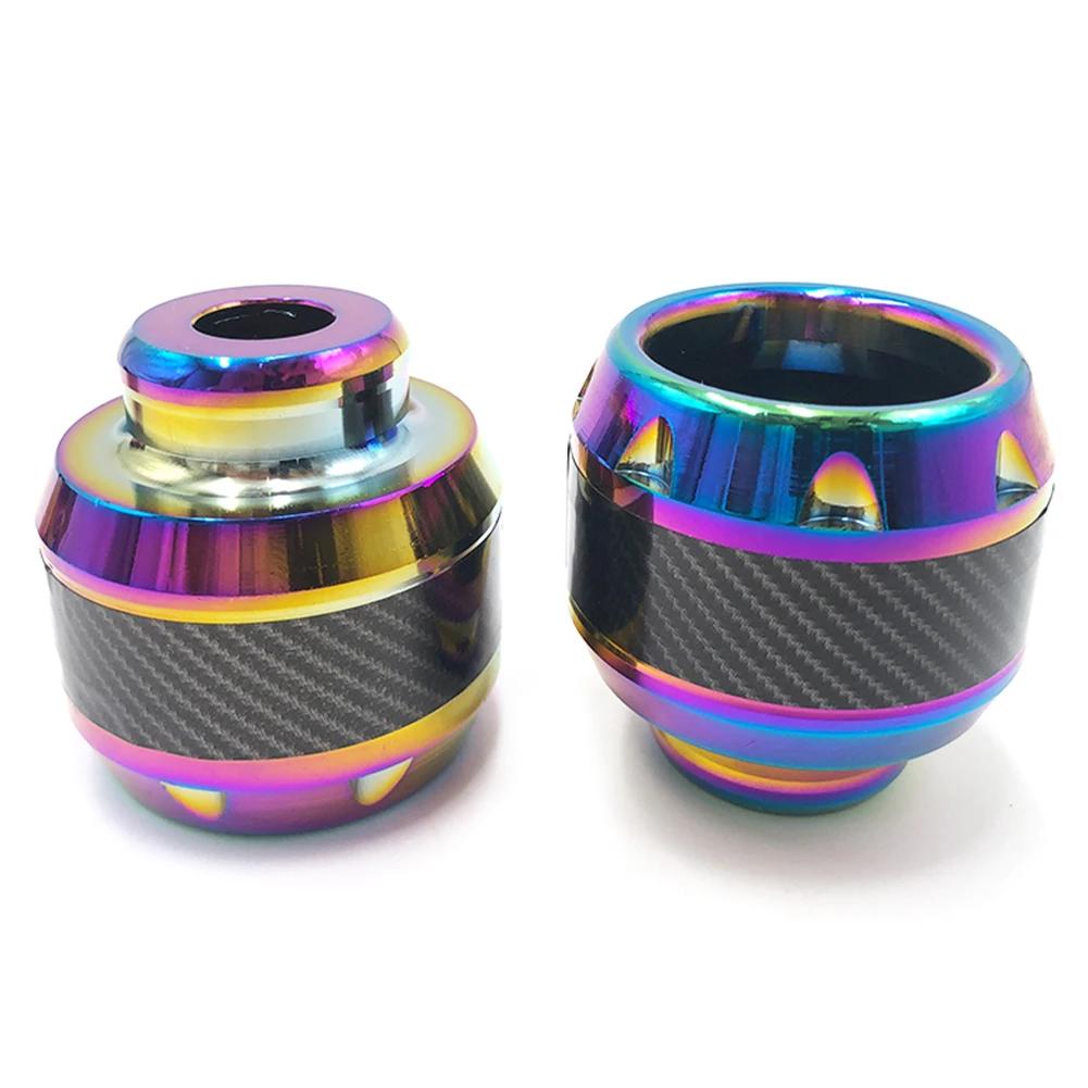 2 pezzi in titanio bruciato per telaio di motocicletta, forcella anteriore in alluminio, protezione anti-schiacciamento in fibra di carbonio per moto e scooter