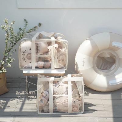 Transparent PVC Beach Bag Waterproof Handbags Clear Large Capacity Shoulder Bags Portable Hanging Pocket Travel Storage Pouch