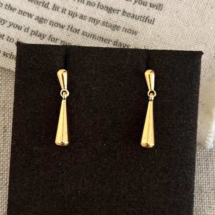 PONYKISS Sterling Silber 18K Gold Mini Wassertropfen Anhänger Ohrstecker für Damen Minimalistisch Fein Vintage Accessoires