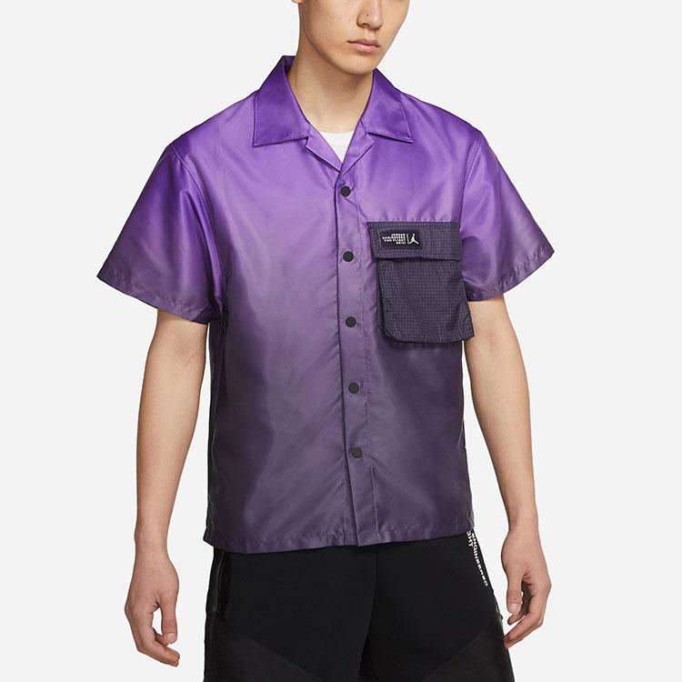 Jordan 23 Engineered Gradient Big Pocket Breathable Short Sleeve Shirt Men Tops Purple CZ4821-578