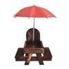 Small Pet Feeding Station Squirrels Feeder Outdoor Decorative Table Feeder With Protective Umbrella for Small Animal