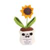Crochet Flowers Sunflower Artificial Crochet Potted Desk Accessorie Office Accessorie Wedding Decor Teacher's Day Gift Girasol