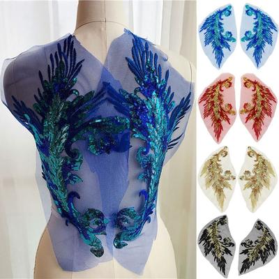 Toppe Termoadesive Colorate con Paillettes a Forma di Piuma di Pavone Abiti alla Moda Classici