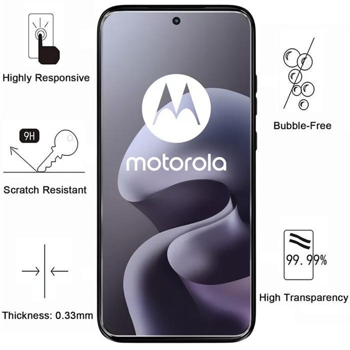 Verre Trempé pour Motorola Moto G67/Moto G77 [Pack 2] Film Vitre Protection Ecran Phonillico®