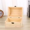Arched Lock Wooden Box Unfinished Thickened Solid Color Large Capacity Storage Case DIY Graffiti Clay Craft Jewelry Cosmetics