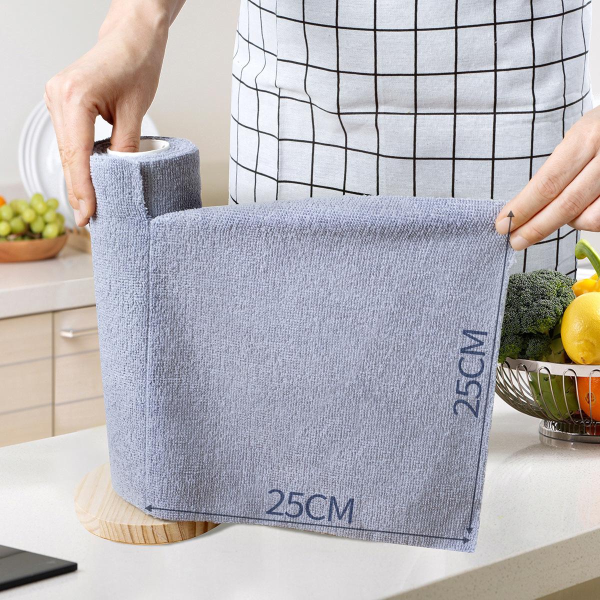 

20pcs/Roll Microfiber Dish Cloths Multi Purpose Towels for Tableware Double Sided Cleaning Rags Kitchen Accessories