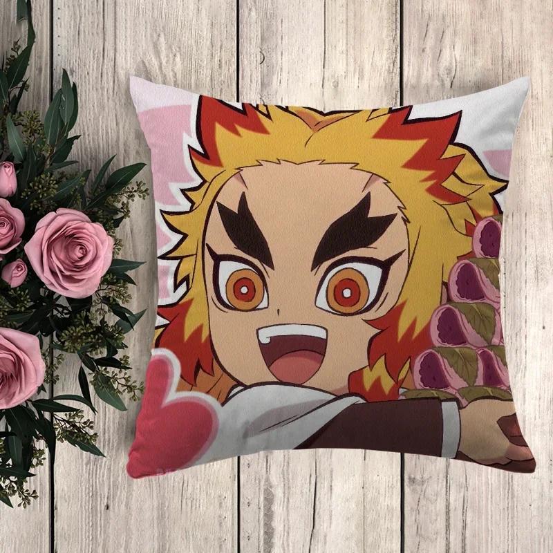 

Подушка Клинок, рассекающий демонов Декоративные наволочки Чехол для подушки Чехлы для постельных подушек Наволочка Украшение для автомобиля Диван 66x66cm