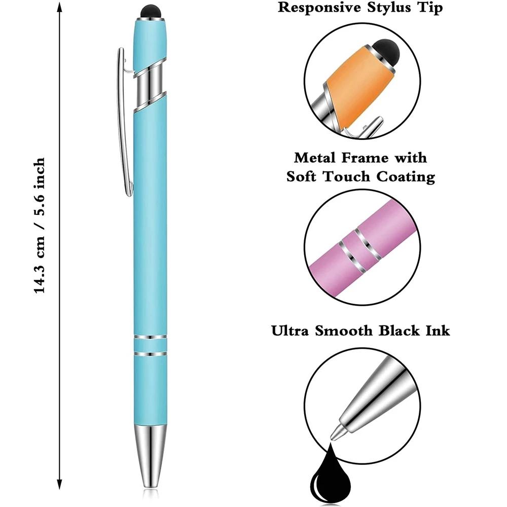 Metal Business Ballpoint 2 In 1 with Universal Touch Screen Stylus Pen School Office Supplies
